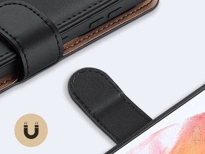Hivo Leather Case  Luxusn ochrann puzdro z pravej koe pre Samsung Galaxy S21 5G