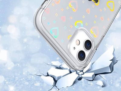 Luminous Hearts Case  Ochrann kryt s ochranou kamery a srdiekami pre Samsung Galaxy S22 Plus 5G (ry)