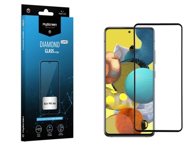 MyScreen Diamond Glass Edge Lite - Tvrden ochrann sklo na cel displej pre Samsung Galaxy S21 FE 5G (ierne)