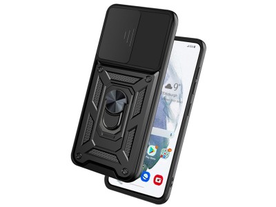 Fusion Ring Camshield II  Ochrann kryt s ochranou kamery pre Samsung Galaxy S21 FE (ierny)