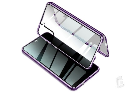 Magnetic Shield 360° Purple (fialový) - Magnetický kryt s obojstranným tvrdeným sklom na Samsung Galaxy S21