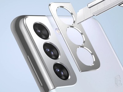 Metal Camera Lens Silver  Kovov ochrana kamery pre Samsung Galaxy S21 Plus 5G (strieborn)