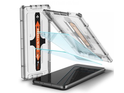 Spigen GLAStR EZ FIT  2x Ochrann sklo so zarovnvacou litou pre sprvne nalepenie pre Samsung Galaxy S21 Plus (re)