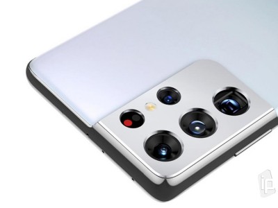Metal Camera Lens Silver  Kovov ochrana kamery pre Samsung Galaxy S21 Ultra 5G (strieborn)