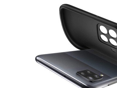 Liquid Silicone Cover (bordov�) - Ochrann� kryt s ochranou kamery pre Samsung Galaxy A22 LTE