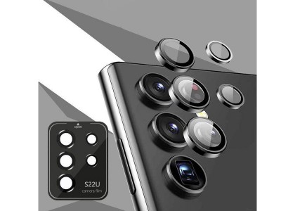 HOFI CamRing Pro+ - Sada ochrannch skiel s hlinkovm rmom pre Samsung Galaxy S22 Ultra 5G (ierne)