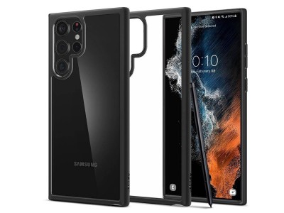 Spigen Ultra Hybrid (čierny) - Ochranný kryt (obal) na Samsung Galaxy S22 Ultra 5G