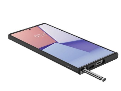 Spigen Ultra Hybrid (�ierny) - Ochrann� kryt (obal) na Samsung Galaxy S22 Ultra 5G