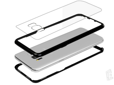 Magnetic Shield Black (ern) - Magnetick kryt s tvrdenm sklom na Samsung Galaxy S8 **AKCIA!!