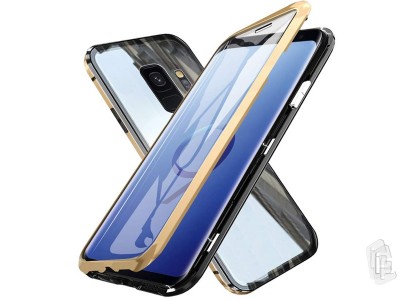 Magnetic Shield 360 Metallic Gold (zlat) - Magnetick kryt s obojstrannm sklom na Samsung Galaxy S9