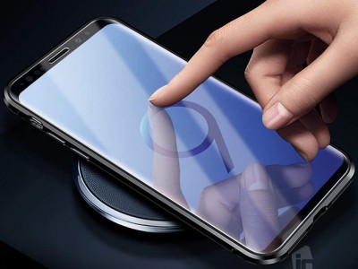 Magnetic Shield 360 Metallic Black (ierny) - Magnetick kryt s obojstrannm sklom na Samsung Galaxy S9 Plus
