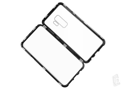 Magnetic Shield Black (ierny) - Magnetick kryt s tvrdenm sklom na Samsung Galaxy S9 Plus