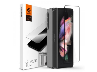 Spigen GLAStR Slim HD  Tvrden sklo na displej + flia na pnt pre Samsung Galaxy Z Fold3 5G + Flia (ierne)