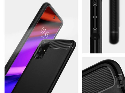 Spigen Rugged Armor (�ierny) - Ochrann� kryt (obal) na Samsung Galaxy M51