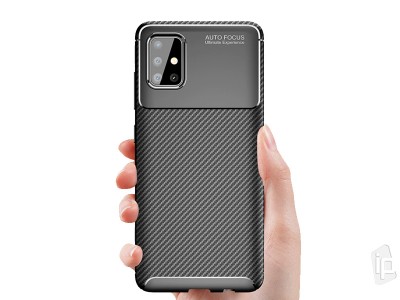 Carbon Fiber Black (ierny) - Ochrann kryt (obal) pre Samsung Galaxy M51