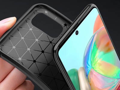 Carbon Fiber Blue (modr�) - Ochrann� kryt (obal) pre Samsung Galaxy M51