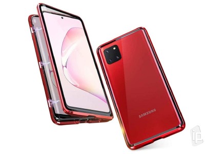 Magnetic Shield 360 Red (erven) - Magnetick kryt s obojstrannm sklom na Samsung Galaxy Note 10 Lite