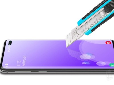 3D Full Glue Tempered Glass (ern) - Tvrden sklo na cel displej na Samsung Galaxy S10 Plus