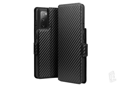 Carbon Fiber Leather Wallet  Koenkov pouzdro pro Samsung Galaxy S20 FE