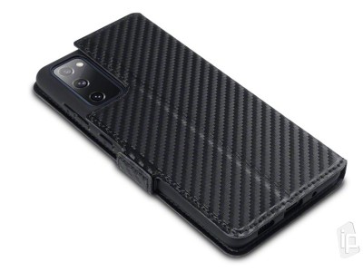 Carbon Fiber Leather Wallet  Koenkov pouzdro pro Samsung Galaxy S20 FE
