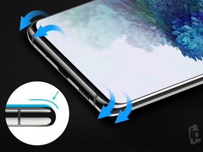 3D Diamond Glass - Tvrden ochrann sklo na cel displej pre Samsung Galaxy S20 (ierne)