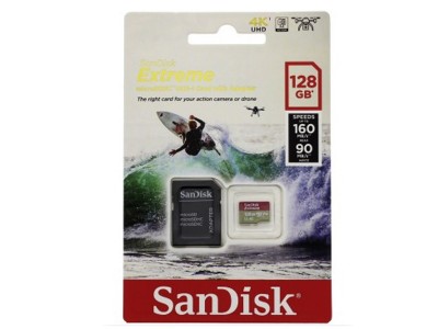 SanDisk microSDXC Extreme - karta 128GB 160MB/s A2 C10 V30 UHS-I U3 + adaptr **AKCIA!!