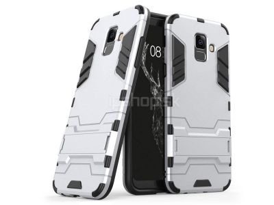 Armor Stand Defender Silver (strieborn) - odoln ochrann kryt (obal) na Samsung Galaxy A6 2018