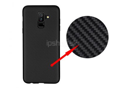 Slim Carbon Fiber Case Black - Ochrann� kryt (obal) pre Samsung Galaxy A6 Plus 2018 �ierny