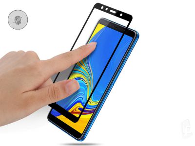 2.5D Glass - Tvrden ochrann sklo s pokrytm celho displeja pre Samsung Galaxy A7 2018 (ierne) **AKCIA!!