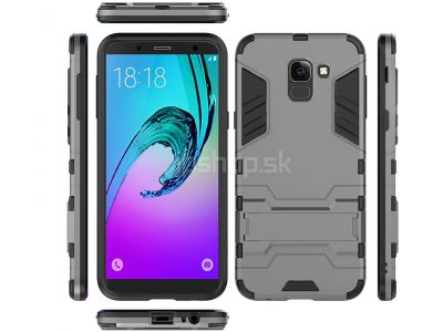 Armor Stand Defender Grey (�ed�) - odoln� ochrann� kryt (obal) na Samsung Galaxy J6 J600