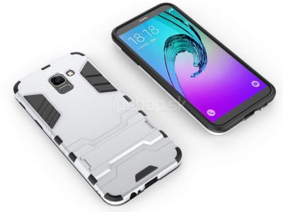 Armor Stand Defender Silver (strieborn�) - odoln� ochrann� kryt (obal) na Samsung Galaxy J6 2018 **V�PREDAJ!!