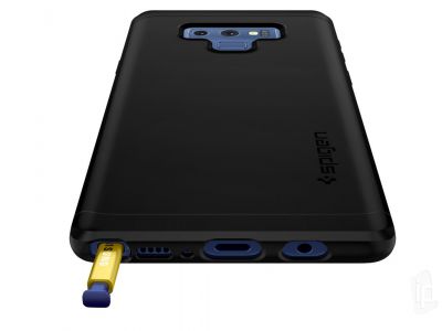 Spigen Case Thin Fit 360 (ern) - Ochrann kryt (obal) s temperovanm sklom na Samsung Galaxy Note 9