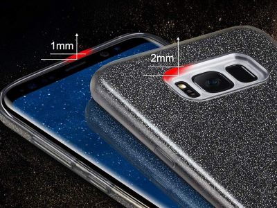 TPU Glitter Case (ierny) - Ochrann glitrovan kryt (obal) pre Samsung Galaxy S8