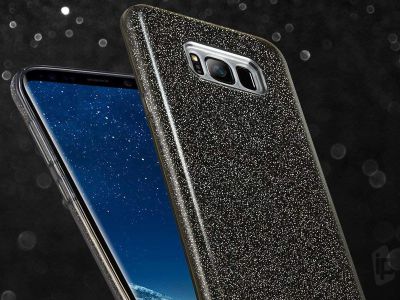 TPU Glitter Case (ierny) - Ochrann glitrovan kryt (obal) pre Samsung Galaxy S8