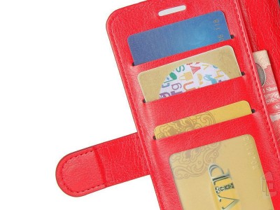 Elegance Stand Wallet Red (erven) - Peaenkov puzdro na Sony Xperia L3
