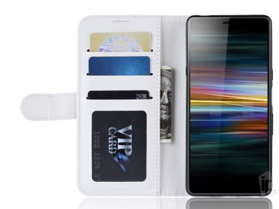 Elegance Stand Wallet White (biele) - Peaenkov puzdro na Sony Xperia L3