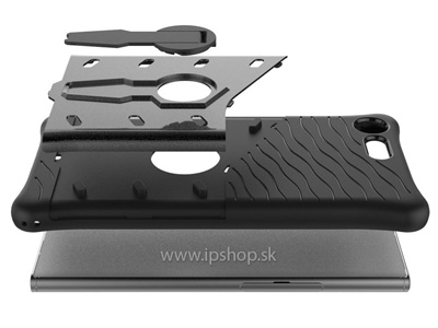 Hybrid Armor Stand Defender Dark Grey (tmavoed) - odoln ochrann kryt (obal) na Sony Xperia XZ Premium