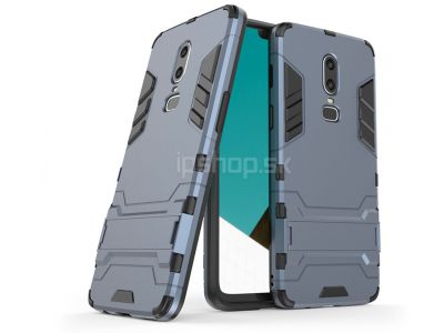 Armor Stand Defender Grey-Blue (edo-modr) - odoln ochrann kryt (obal) na OnePlus 6 **VPREDAJ!!