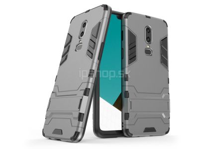 Armor Stand Defender Grey (ed) - odoln ochrann kryt (obal) na OnePlus 6 **VPREDAJ!!
