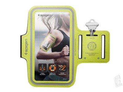 Spigen Armband A700 Neon Green – značkové športové puzdro na rameno pre telefóny do 6.9" (zelené)