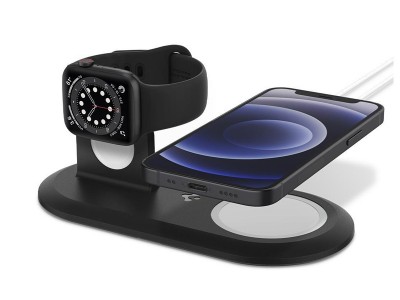 Spigen MagFit  Driak na nabjaku MagSafe pre Apple iPhone / Apple Watch (ierny)