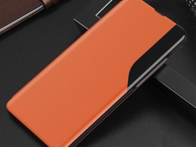Elegance Flip Stand (oranov) - Tenk flip puzdro na Huawei P30 lite