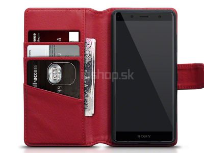 Peaenkov puzdro z pravej koe pre Sony Xperia XZ2 Compact - erven