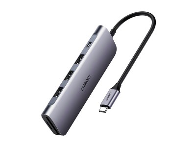 OTG USB Hub pre USB-C notebooky a smartfóny 5v1 USB-C na USB 3.0 + čítačka SD kariet