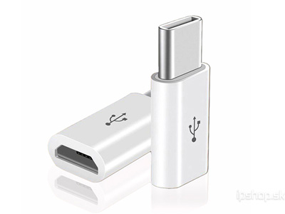Micro USB na USB Type-C adaptér biely