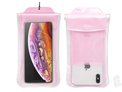 BASEUS Safe Airbag Waterproof Case (ružové) - plávajúce vodotesné puzdro pre telefóny do 7"