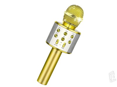 Bezdrtov karaoke mikrofn (zlat)