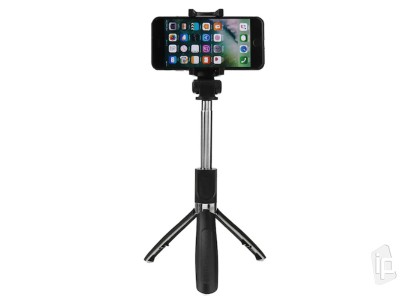 Bezdrôtová selfie tyč XT-09 (čierna) so statívom a bluetooth ovládačom - max. dĺžka 60 cm