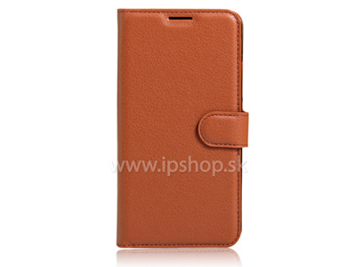 Puzdro EMBOSS Stand Wallet Brown (hned) pre Sony Xperia X Compact **VPREDAJ!!