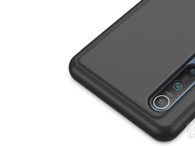Mirror Standing Cover (ierne) - Zrkadlov puzdro pre Xiaomi Mi 10 / 10 Pro